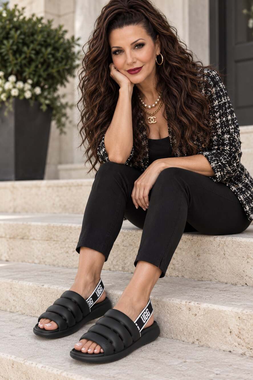 UGG Sport Yeah Black Sandals